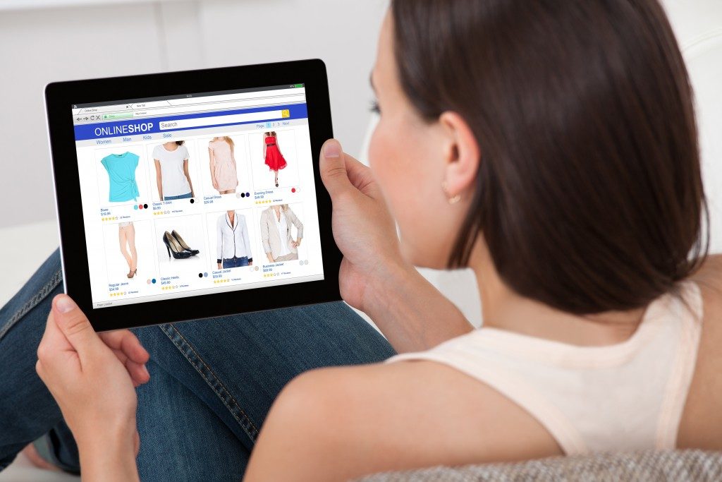 woman going through an ecommerce site