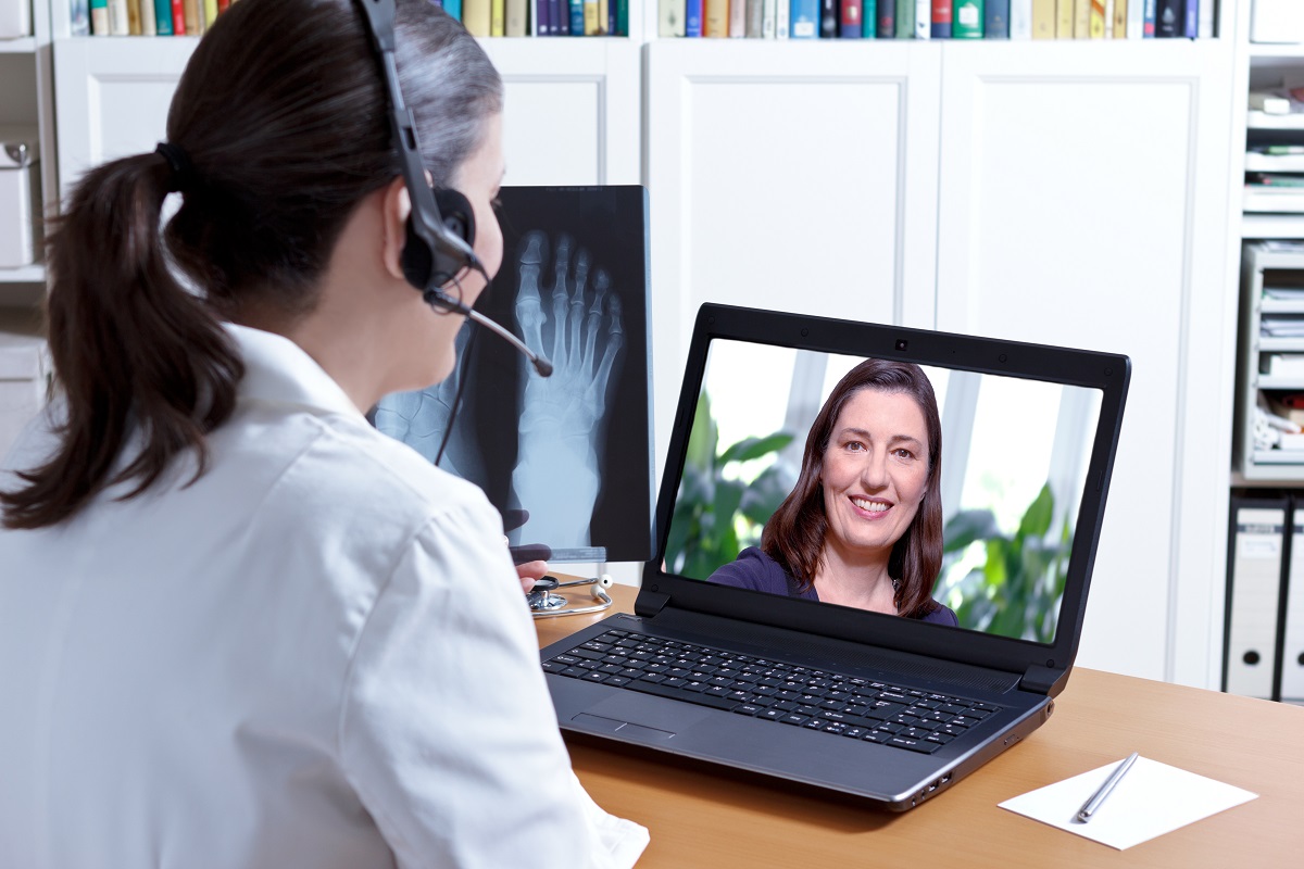 woman in a video meeting