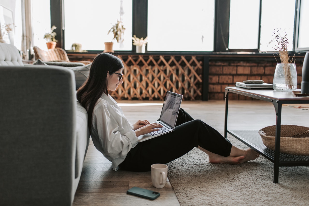 woman working from home