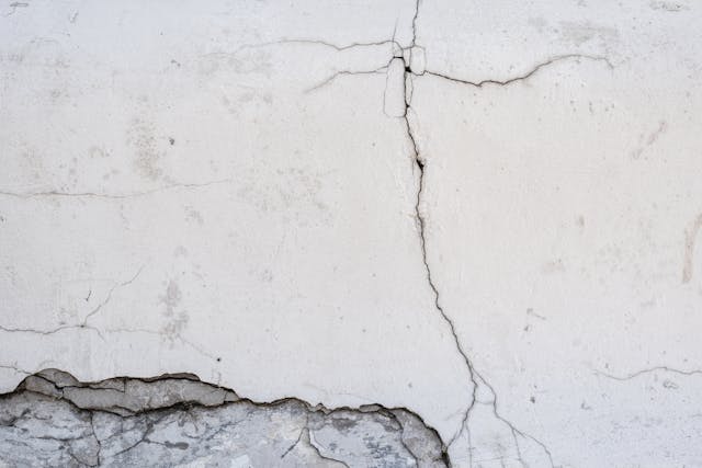 White Wall with Cracks
